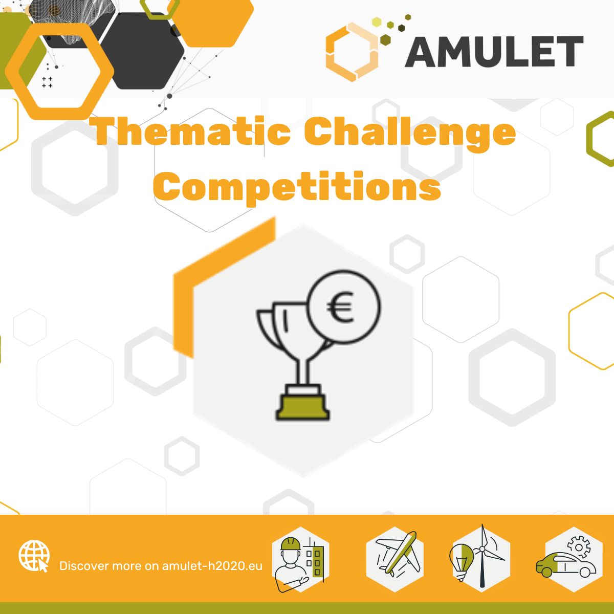 📣THEMATIC CHALLENGE COMPETITIONS within the <a href="/AmuletH2020/">AMULET H2020</a> project❗️ 

🎯The ultimate goal of AMULET was to significantly contribute to CO2 emissions reduction in the EU by boosting the role of SMEs.

Read more👇 
amulet-h2020.eu/thematic-chall…

#INNOSUP #EISMEA
