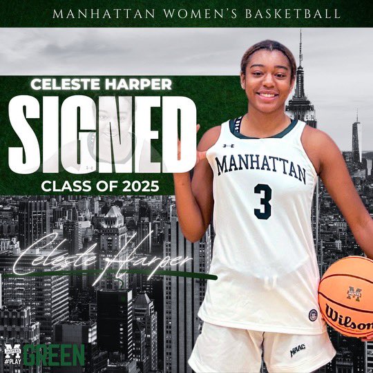 Manhattan Women’s Basketball (@manhattan_wbb) on Twitter photo Join us as we welcome our newest Jasper Celeste Harper to the team 🔥🔥🔥
#playGreen #JasperNation Join us as we welcome our newest Jasper Celeste Harper to the team 🔥🔥🔥
#playGreen #JasperNation
