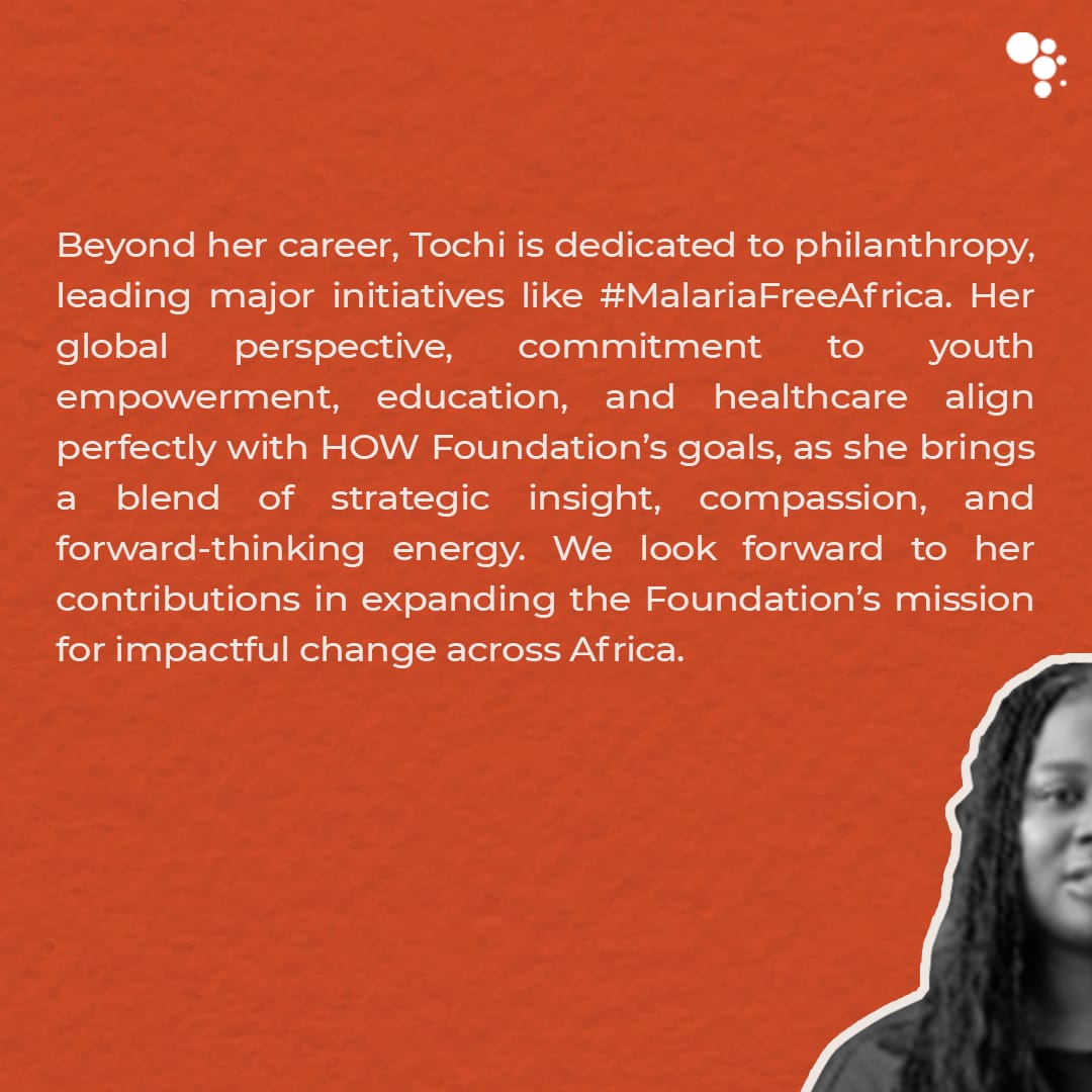 HOWFoundationNG's tweet image. We&apos;re beyond excited to have Tochi Wigwe lead our prestigious organization to new heights! 

With her proven track record and passion for advocacy, the sky is just the beginning for The HOW Foundation.

#HOWFoundation #TochiWigwe #HOWLeadership