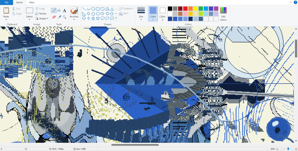 color/composition study in MS Paint, 2024