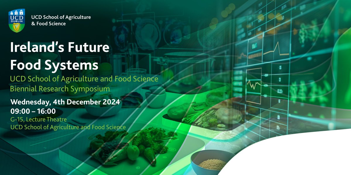 On the 4th of December 2024, we are delighted to host “Ireland’s Future Food Systems”, at the School of Agriculture and Food Science.

This research symposium will highlight the significant transformation that is required for the development of our Future Food System in many of