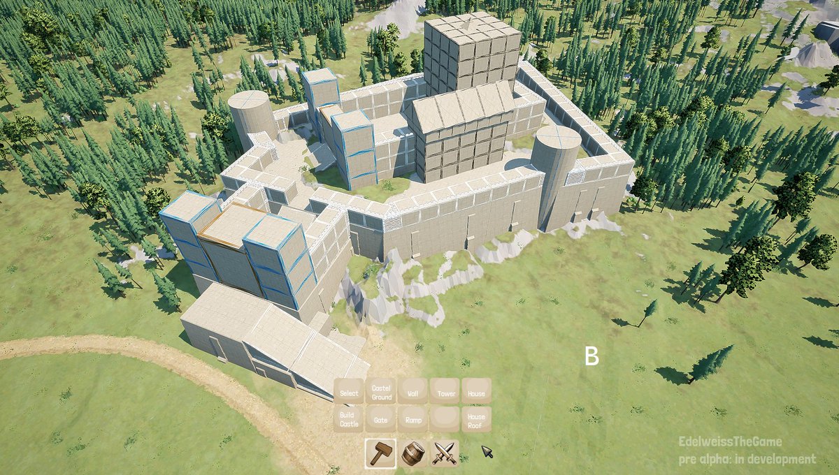 EdelweissGame's tweet photo. EdelweissTheGame (in development): what do you like most A / B / C ? The Player should plan castle first, before it is built -> I cant make my mind #UE5 #indiedev #gamedev #pcgaming #StrategyGames #sundayscreenshot https://t.co/5GZIesccmb