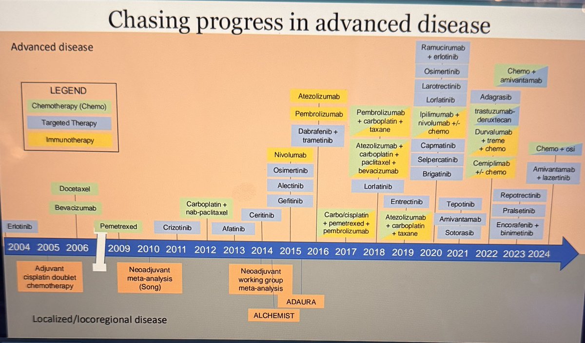 StephenVLiu's tweet photo. Dr. @ChaftJamie at #CFS24 reminds us how poor outcomes are even with early stage NSCLC. The storm of new approvals is translating to better outcomes. Huge impact of perioperative immunotherapy for driver negative, postoperative TKIs for EGFR/ALK NSCLC. Important to test here! https://t.co/1MEG4gl5Ry
