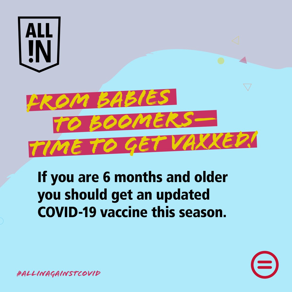 In 2023, over 916,300 people were hospitalized and more than 75,500 people died from COVID-19. Protecting yourself and your loved ones aged 6 months and older by getting the latest COVID-19 vaccine is ideal. Get vaxxed this fall and winter virus season! #AllinAgainstCOVID