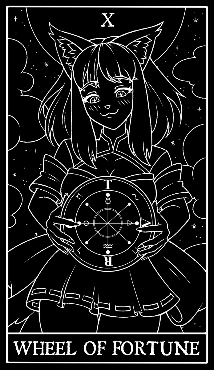 MissMachiko's tweet photo. A Vtuber tarot deck would be so cool! Being a luck god, my card would be Wheel of Fortune! What card would you be? https://t.co/FAgWgmJbcU