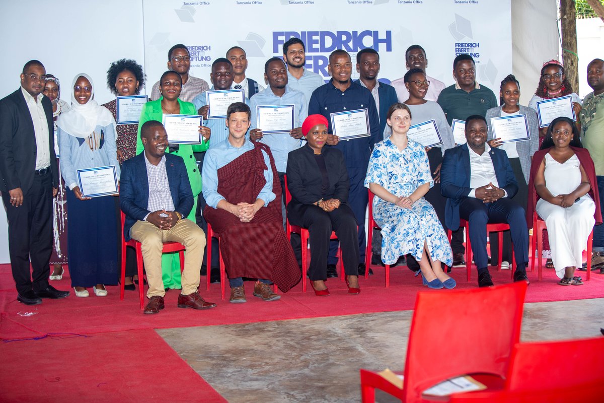 FESTanzania's tweet photo. 👏Huge thanks to everyone who made the #YoungCitizensForum graduation unforgettable! 🎓

We had a powerful dialogue on #Youth &amp; #Elections; alumni shared their inspiring journeys, motivating the new cohort to make a difference! 🌟 
#YouthLeadership https://t.co/LhqnymaPFQ