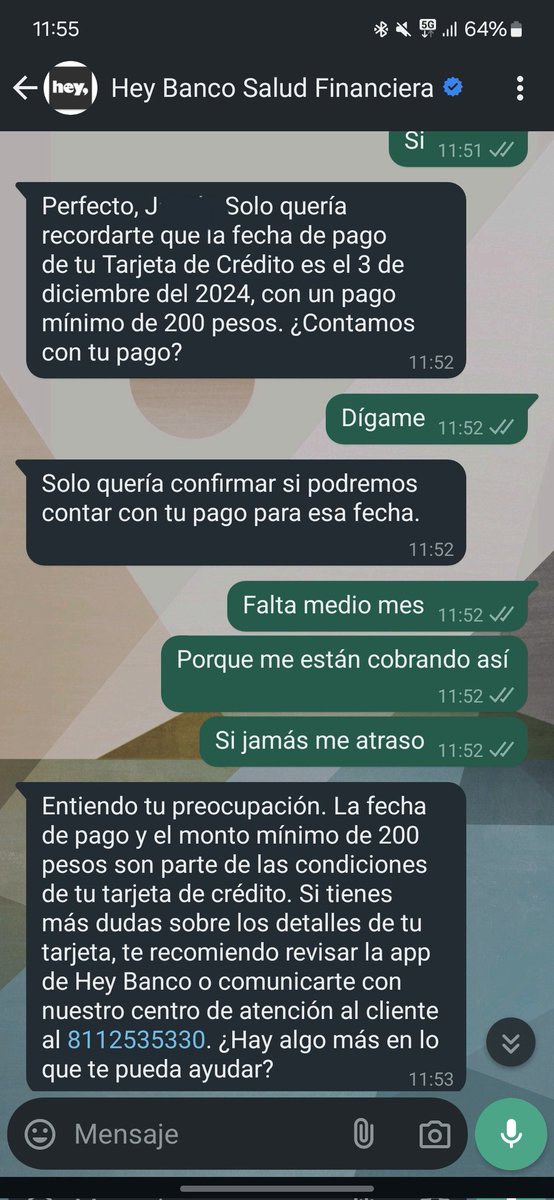 geekdatamx's tweet photo. Pésimo lo de @heybanco cobrando todos los días a falta de medio mes para pagar. Jamás me he atrasado para que acosen de esa forma @CondusefMX Liquido mi tarjeta y la cancelo https://t.co/vZgI8aUwZv
