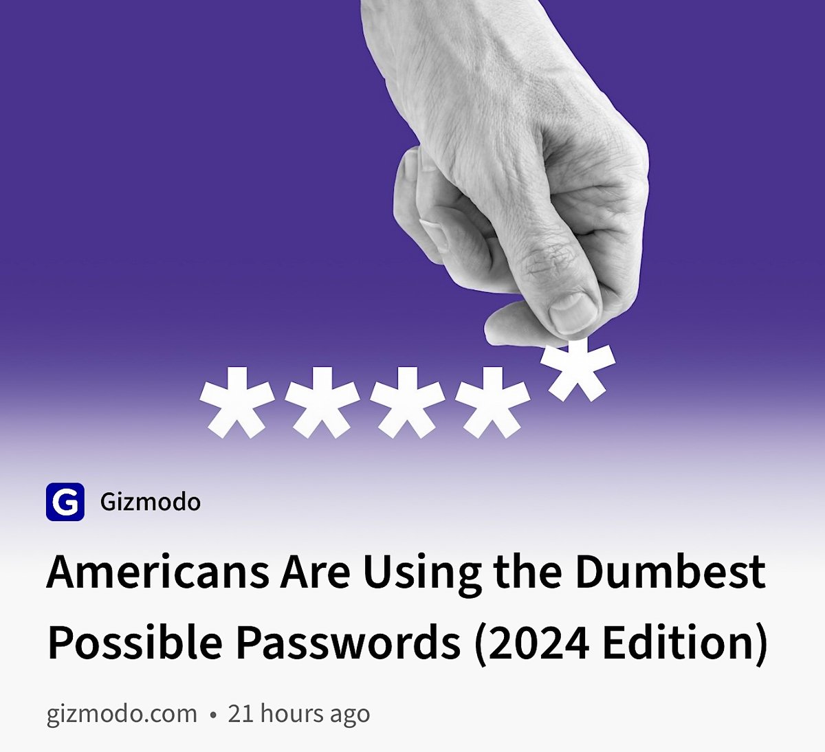 "123456" 🤦🤦 <a href="/paleofuture/">Matt Novak</a> 's take on the United States of Weak Passwords is one of today's most upvoted reads on Smashing