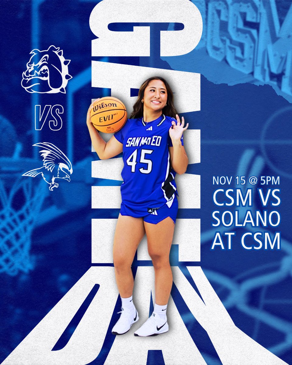 CSM_WBB's tweet photo. HOME OPENER 🏠

📆 TODAY: November 15
🆚 @solano_wbb 
⌚️ 5:00pm
📍 College of San Mateo
📺 CSM Basketball YouTube channel 
🎟️ Can be purchased online or at the door

#GoDogs🐶 https://t.co/C71juVfB5I
