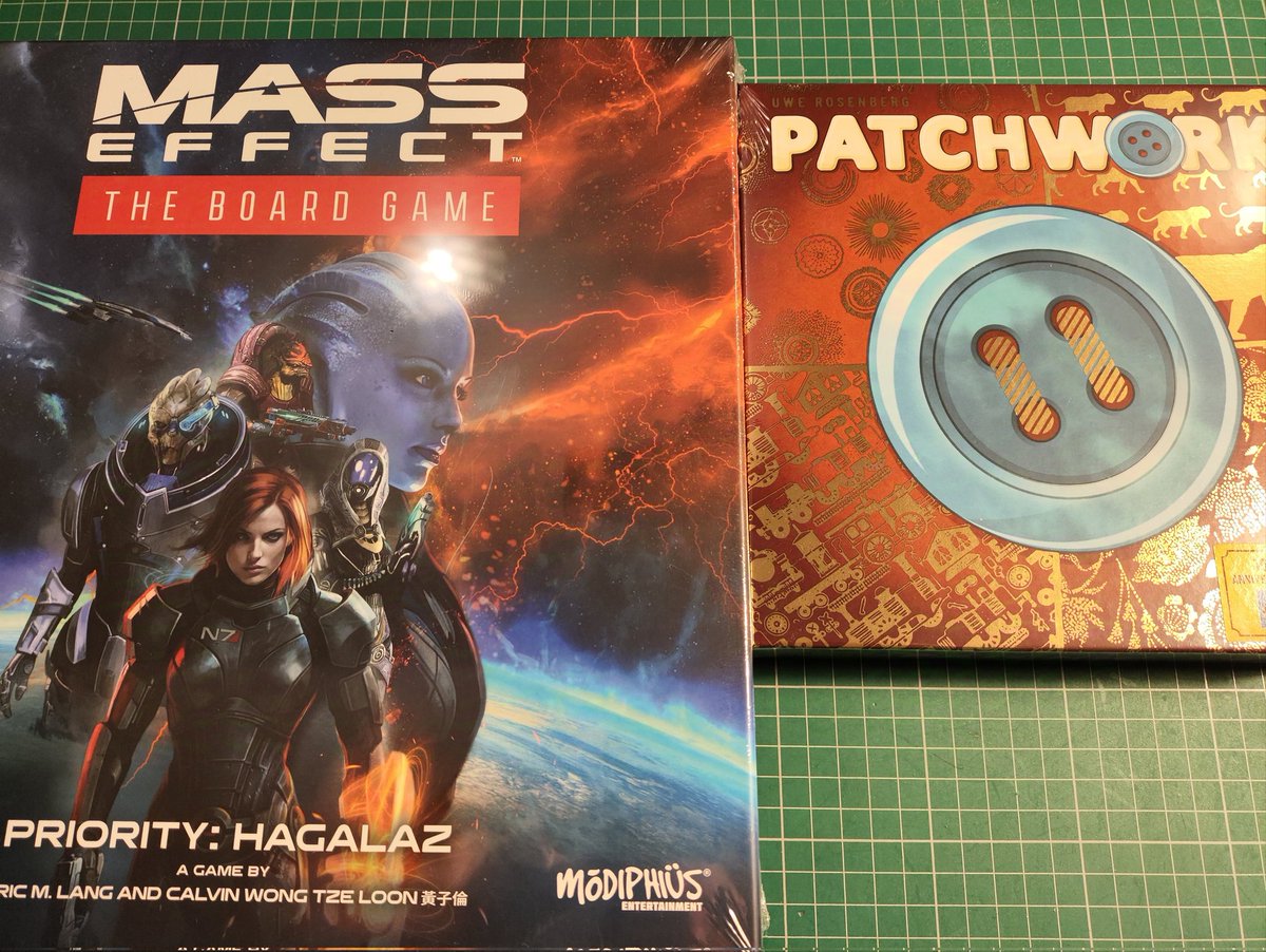 New stock this week: Patchwork 10th Anniversary Edition and Mass Effect the Board Game - Priority: Hagalaz.
Now available on our website.