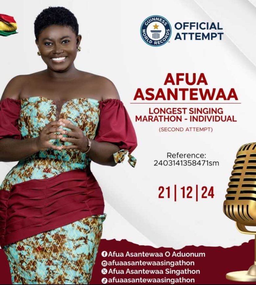 hbtvghana's tweet photo. Afua Asantewaa sets date for second sing-a-thon attempt

#homebasetv #homebasetvgh https://t.co/A8y2kz4WRq