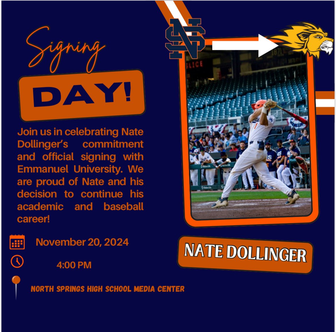 North Springs High School Baseball (@springsboysga) on Twitter photo Come celebrate with us! We are super proud of Nate and his family!
<a href="/AD_SpartaNation/">Coach Thomas</a> <a href="/FCS_NSHS_Princ/">Scott Hanson</a> <a href="/kdollinger44/">Kim Dollinger</a> <a href="/ddollinger2021/">daryl dollinger</a> <a href="/NorthSpringsHS/">North Springs High School Official Account</a> Come celebrate with us! We are super proud of Nate and his family!
<a href="/AD_SpartaNation/">Coach Thomas</a> <a href="/FCS_NSHS_Princ/">Scott Hanson</a> <a href="/kdollinger44/">Kim Dollinger</a> <a href="/ddollinger2021/">daryl dollinger</a> <a href="/NorthSpringsHS/">North Springs High School Official Account</a>
