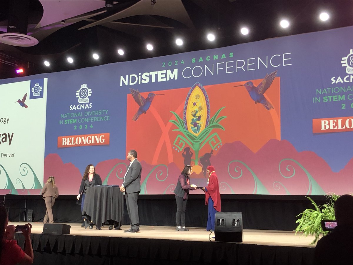 luisci22's tweet image. Proud mentor alert! Congratulations to undergraduate student Nimo Abdi for winning one of the best poster presentation awards at the 2024 SACNAS NDiSTEM conference! She did an amazing job and we are super proud of her!!! 🎉🎉🎉@RutterLab @UofUBiochem @HHMINEWS @PathMaker_HCI