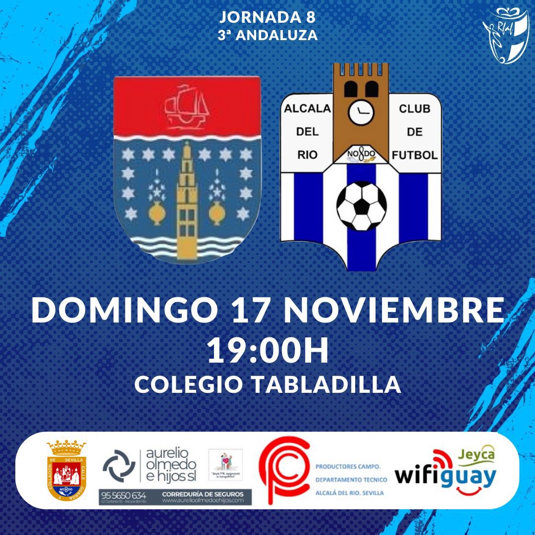 #HORARIO | JORNADA 8

Nuevos tres puntos en juego. ¡A por ellos equipo! 💪🏻🙌🏻

🆚 CD Tabladilla
🗓️ 17/11
⏰ 19:00h
🏟️ Colegio Tabladilla

#AlcaládelRíoCF🔵⚪️ #JuntosSomosMás