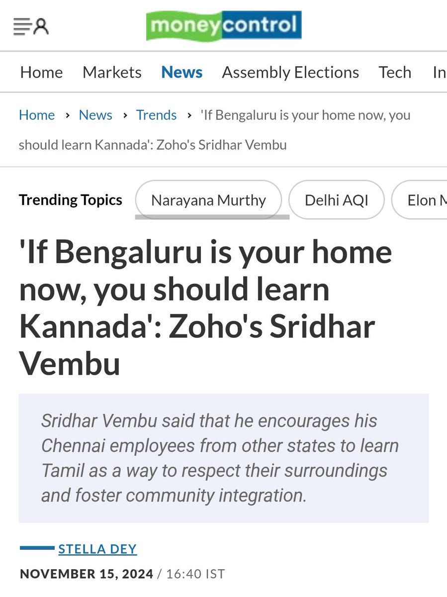 RockerNilabh's tweet photo. @svembu why language is getting pushed above the country? It's mainly in the South part of #India that you need to know Tamil, Kannada or Malayalam. In North I have never seen Gujarati, Punjabi, Bihari, Marathi or Rajasthani been forced to people working there from other states. https://t.co/ZRr2yucd7i