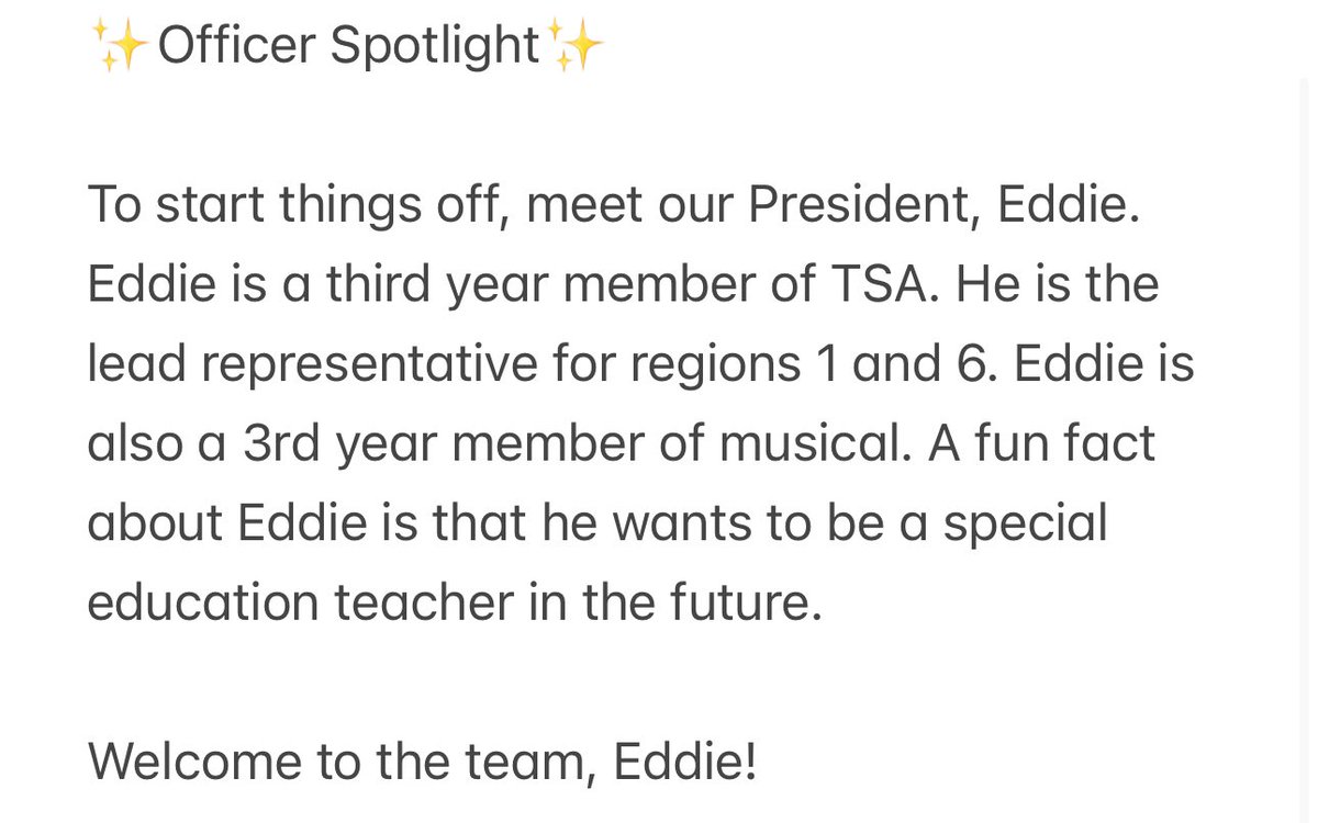EF_TSA's tweet photo. Meet our President, Eddie! https://t.co/Q8t1qtWIby