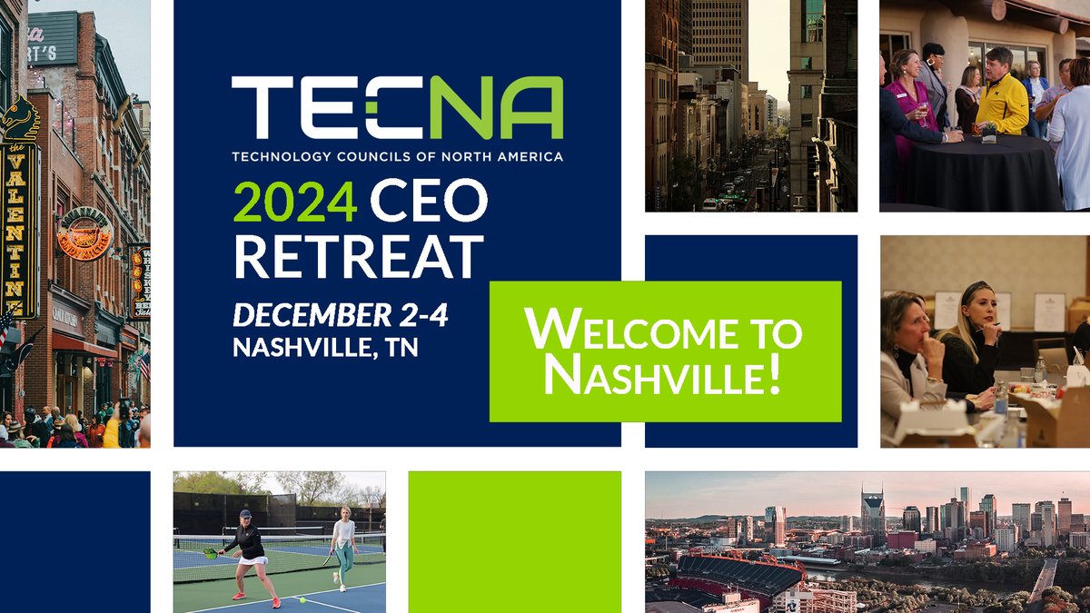 TechCouncils's tweet photo. Welcome to Nashville to our TECNA member council CEOs, Executive Directors and Partners! The 2024 TECNA CEO Retreat is this week in Nashville, TN, hosted by TECNA Member @nashtechcouncil #tecna2024 #techcouncils https://t.co/7GLtMtnaQM