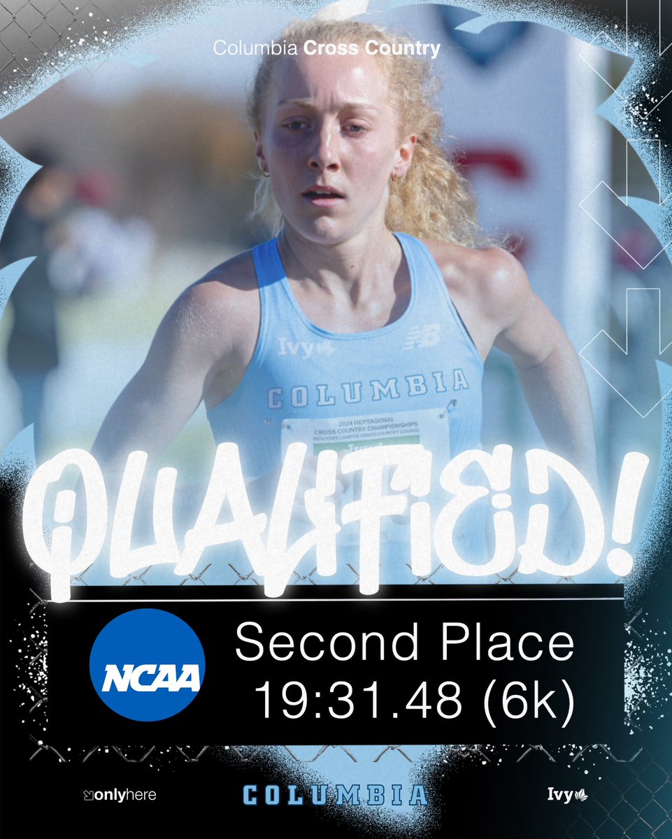 🚨 NCAA QUALIFIED 🚨

Phoebe qualifies for the NCAA Cross Country Championships for the 4️⃣th consecutive season with a second-place finish at Regionals with a time of 19:31.48 in the 6k! 🏃‍♀️💨

She was also named All-Region. 

#RoarLionRoar🦁 // #OnlyHere🗽