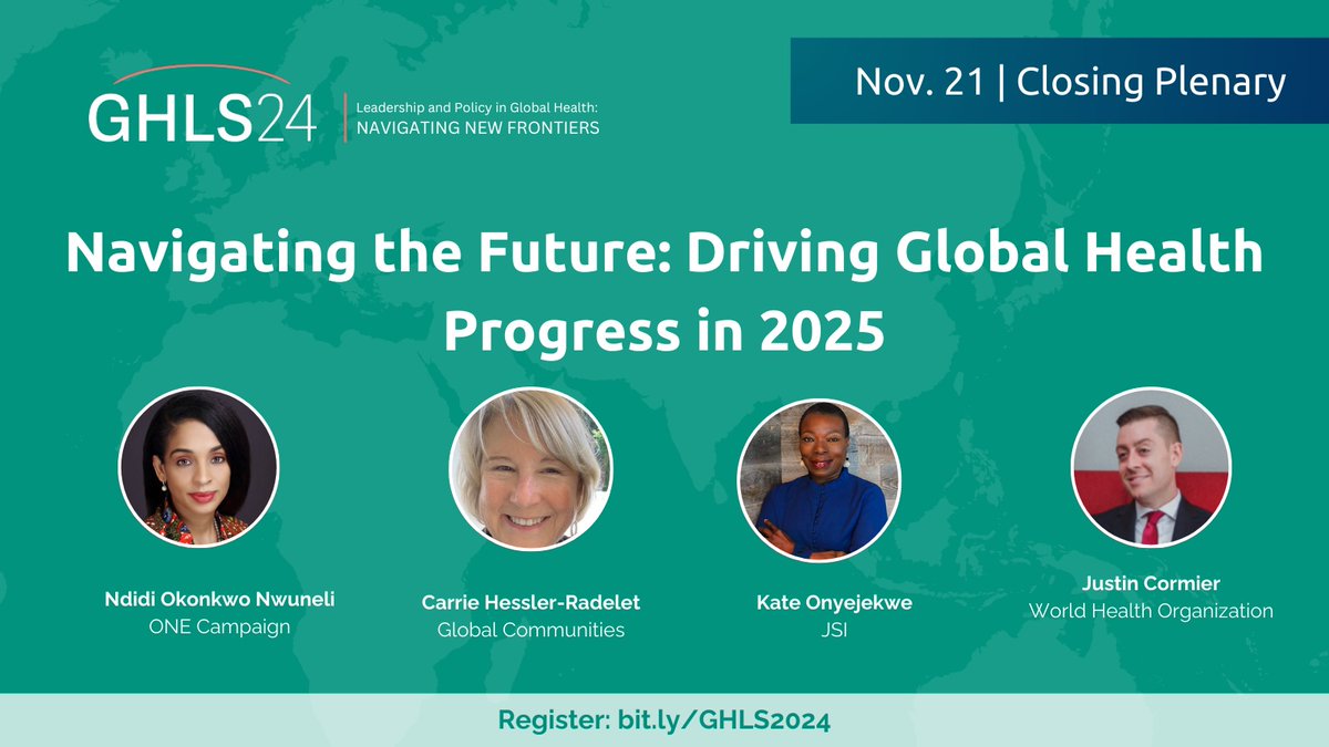 Thrilled to speak about #health &amp; #resilience at <a href="/GlobalHealthOrg/">Global Health Council (GHC)</a> #GHLS24. Join the plenary session, Navigating the Future: Driving Global Health Progress in 2025. 

Register to join: globalhealth.org/programs/ghls2…