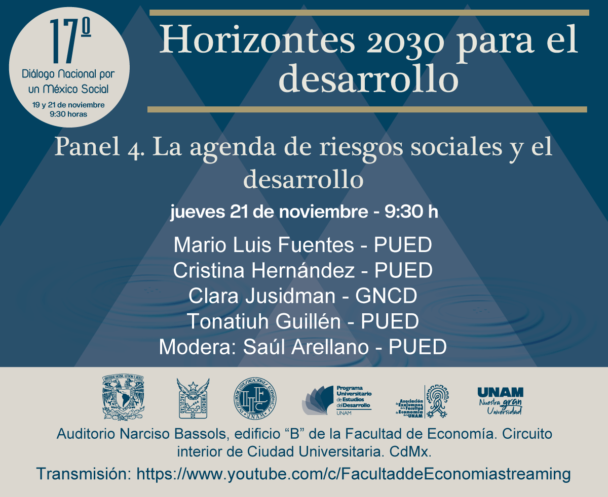 PUEDUNAM's tweet photo. Te invitamos al Panel 4. del #17DNMS
🗓️21 de noviembre
⏰9:30 h
📍Auditorio Narciso Bassols, Facultad de Economía
🖥️ https://t.co/u2FZnIeYYn
https://t.co/z2T9jLg9M6
@mlfuen @CristinaHE25 @saularellano @UNAM_FCPyS @MexicoSocial_ @uanl @CIMSUR @comunica_unach @ecosurmx @UAJMS https://t.co/Nn4z3mLRAa