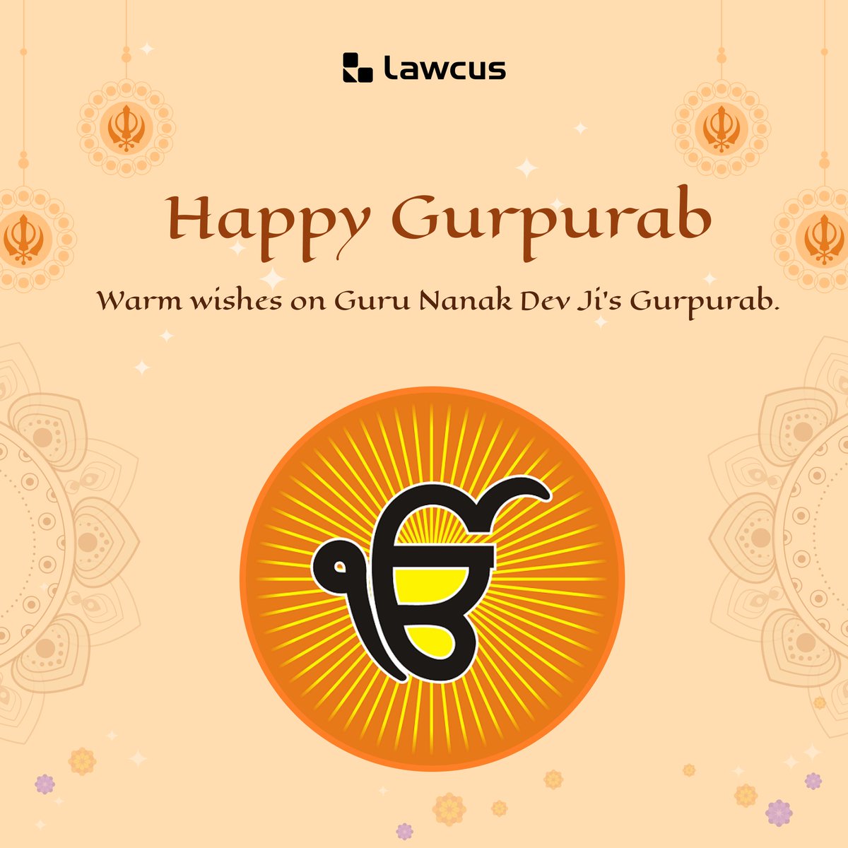 Lawcus wishes you a happy and blessed Gurpurab!
May Guru Nanak Dev Ji's blessings be with you and your loved ones. Let’s embrace his message of unity, selfless service, fighting for the betterment of oppressed people, speaking truth, and seeing the same Divine Light in all.