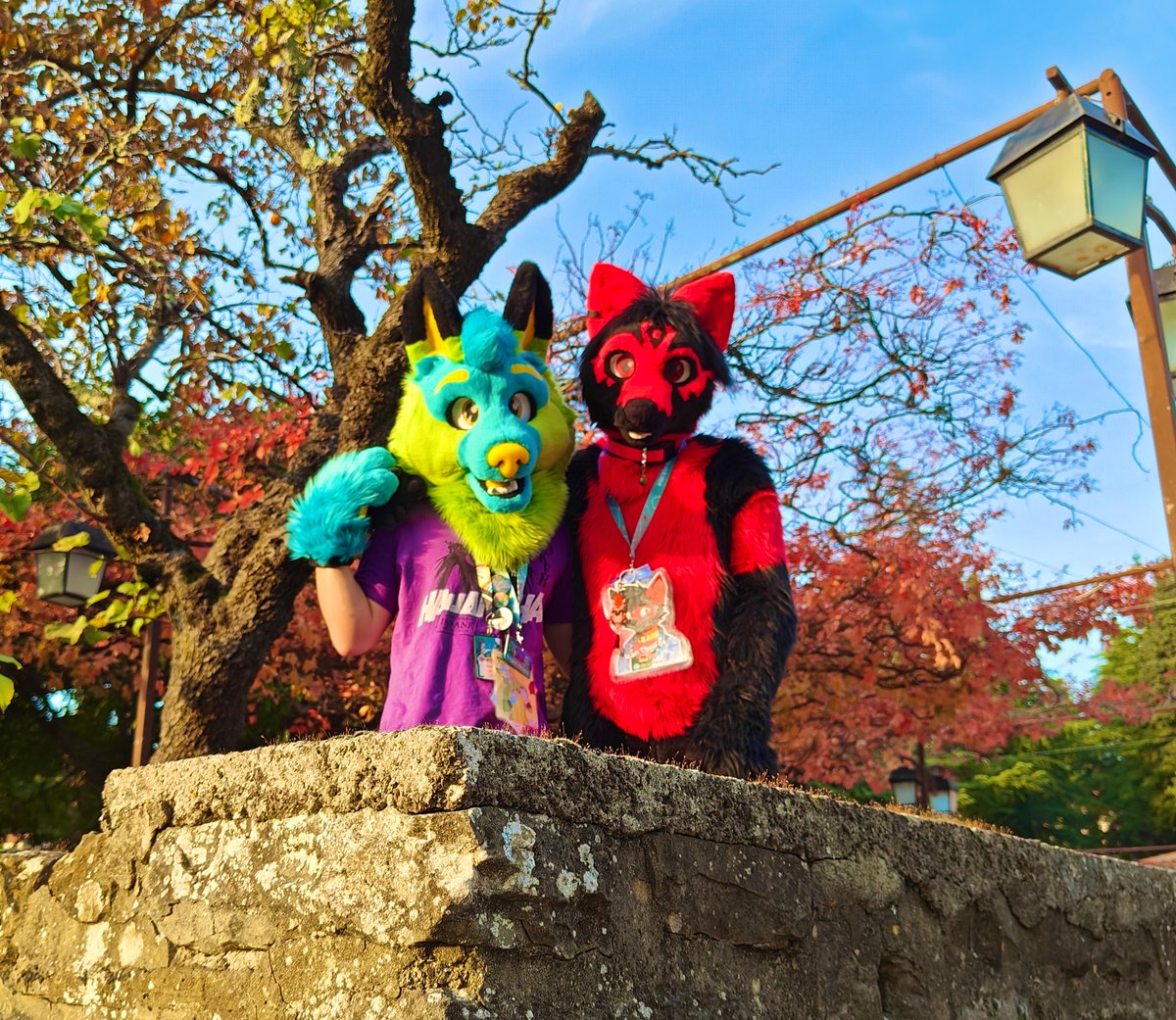 I met this boyo during my stay at GoldenHorn 2024 and we decided to take some pics together🤭.

🦊: <a href="/IcanFox/">IcanFox</a> 
📸: <a href="/StejfS/">Štejf</a> 

#FursuitFriday #furry #FursuitEveryday #fursuit