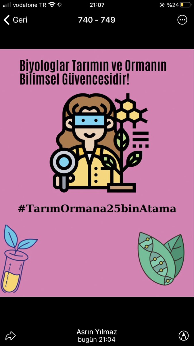 Ülkemizde Tarımın ve ormanların geleceği biyologların elinde. #TarımOrmana25binAtama
<a href="/ibrahimyumakli/">İbrahim Yumaklı</a> <a href="/TCTarim/">T.C. Tarım ve Orman Bakanlığı</a>