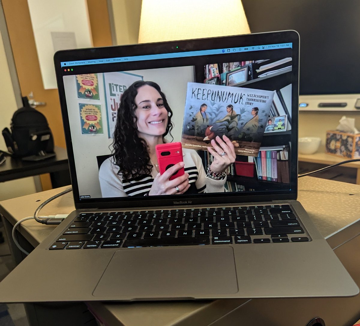 Julie Overly (@julieoteach) on Twitter photo Streaming into <a href="/UpperMerionSD/">Upper Merion Area School District</a> elementary classes today to share Keepunumuk: Weeachumun's Thanksgiving Story! What an honor to share the Thanksgiving story from the Native perspective and to celebrate #NativeAmericanHeritageMonth with this beautiful book. Streaming into <a href="/UpperMerionSD/">Upper Merion Area School District</a> elementary classes today to share Keepunumuk: Weeachumun's Thanksgiving Story! What an honor to share the Thanksgiving story from the Native perspective and to celebrate #NativeAmericanHeritageMonth with this beautiful book.