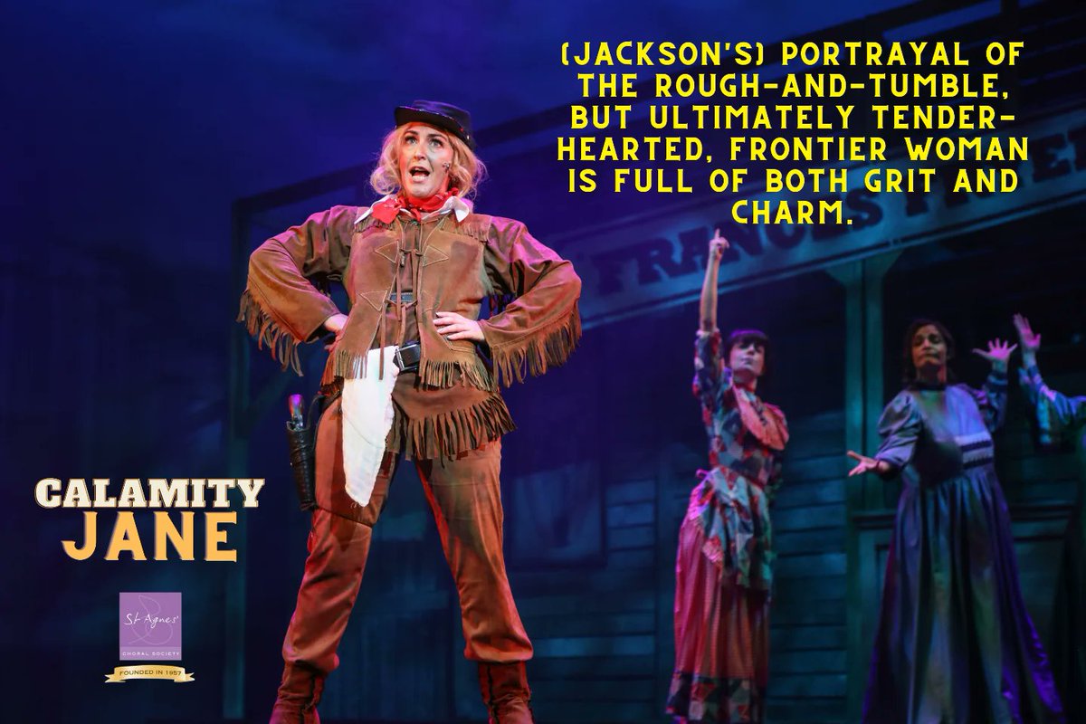 stagneschoral's tweet photo. The reviews are in and audiences are loving Calamity Jane by St Agnes Choral Society at @gohbelfast! Only three performances left, extremely limited tickets remaining. You don't want to miss out on this incredible show! https://t.co/dnxoF8mDQ8 
Pictures by @nicmckeephoto https://t.co/YDUC5AL8bL