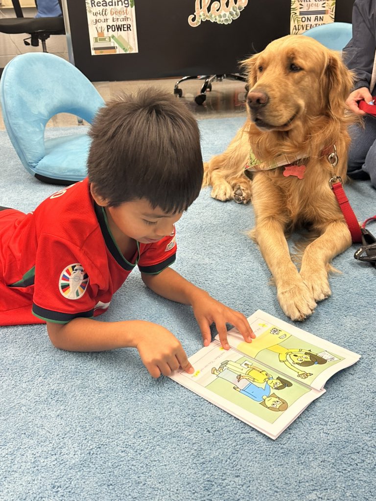 We were so excited to share our new decodable books with the therapy dogs! 🐶 📚 <a href="/IMSEOG/">Institute for Multi-Sensory Education</a> <a href="/desmaresschool/">Desmares School</a>