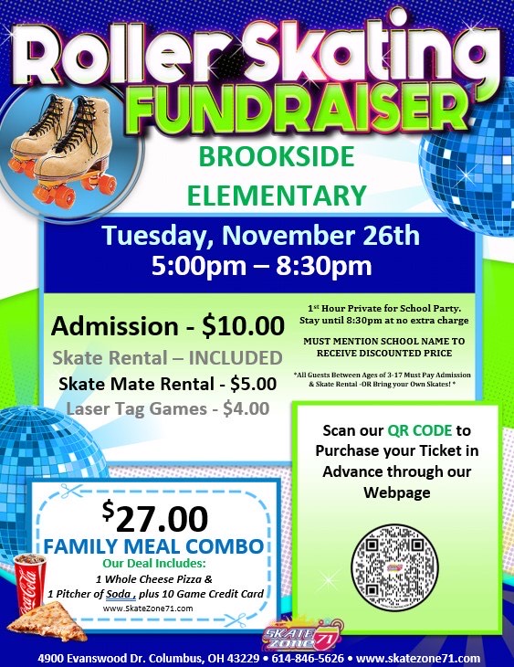 Let's roll! 🛼 Join us for Brookside Night at Skate Zone 71 on Nov. 26! Buy your tickets in advance at the link below and choose Brookside. unitedskates.com/skate-zone-71/…