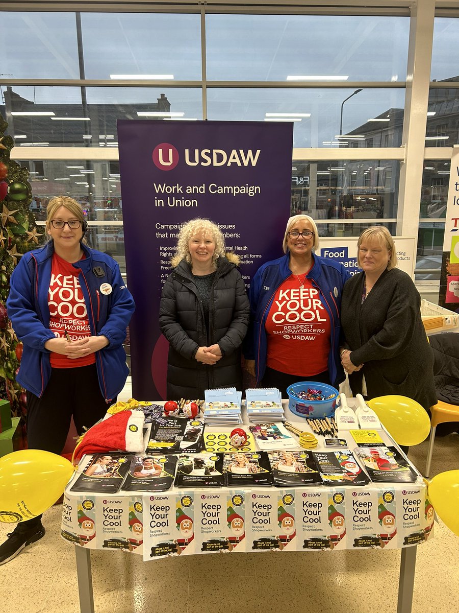 Great support from <a href="/GraemeDownieMP/">Graeme Downie MP</a> <a href="/clairebakermsp/">Claire Baker</a> <a href="/cara_hilton/">Cara Hilton</a> in Tesco Fire Station today highlighting abuse is not part of the job 
#Respect24
#FreedomFromFear 
<a href="/UsdawScotland/">Usdaw Scotland</a> 
<a href="/UsdawUnion/">UsdawUnion</a> 
<a href="/PaddyLillisGS/">Paddy Lillis</a>
