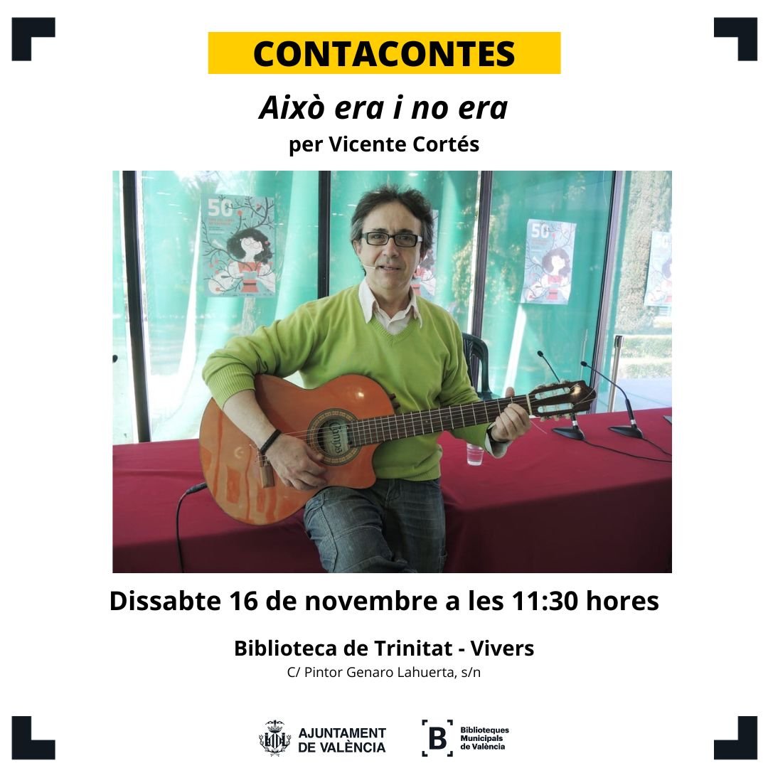 AjuntamentVLC's tweet image. 📚 Demà tornen els #contacontes a les @BMValencia!

⏰ 11:30 h

▶️ Biblioteca de #Benicalap, i Biblioteca de Trinitat, als jardins de #Vivers.

Tria l'opció que més t'agrade, i acosta't amb els més menuts de la casa, t'esperem 🫶