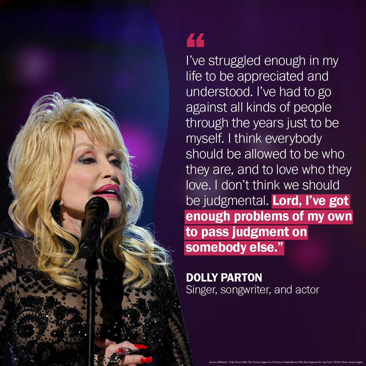 "Everyone should be allowed to be who they are, and to love who they love"