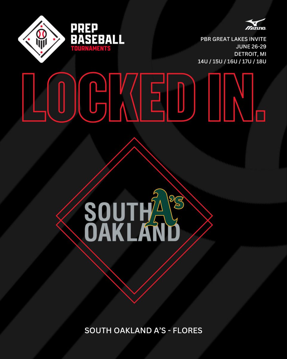 Prep Baseball Michigan (@prepbaseballmi) on Twitter photo ๐๐ซ๐๐ฉ ๐๐๐ฌ๐๐๐๐ฅ๐ฅ ๐๐จ๐ฎ๐ซ๐ง๐๐ฆ๐๐ง๐ญ๐ฌ ๐๐ซ๐๐๐ค๐๐ซ โ
๐ฅTournament: Prep Baseball Great Lakes Invite
๐ช <a href="/SOABaseball1/">South Oakland Aโs Baseball</a> | South Oakland A's Flores
๐: June 26-29
๐: Detroit, MI
๐: loom.ly/EcGkt0k ๐๐ซ๐๐ฉ ๐๐๐ฌ๐๐๐๐ฅ๐ฅ ๐๐จ๐ฎ๐ซ๐ง๐๐ฆ๐๐ง๐ญ๐ฌ ๐๐ซ๐๐๐ค๐๐ซ โ
๐ฅTournament: Prep Baseball Great Lakes Invite
๐ช <a href="/SOABaseball1/">South Oakland Aโs Baseball</a> | South Oakland A's Flores
๐: June 26-29
๐: Detroit, MI
๐: loom.ly/EcGkt0k