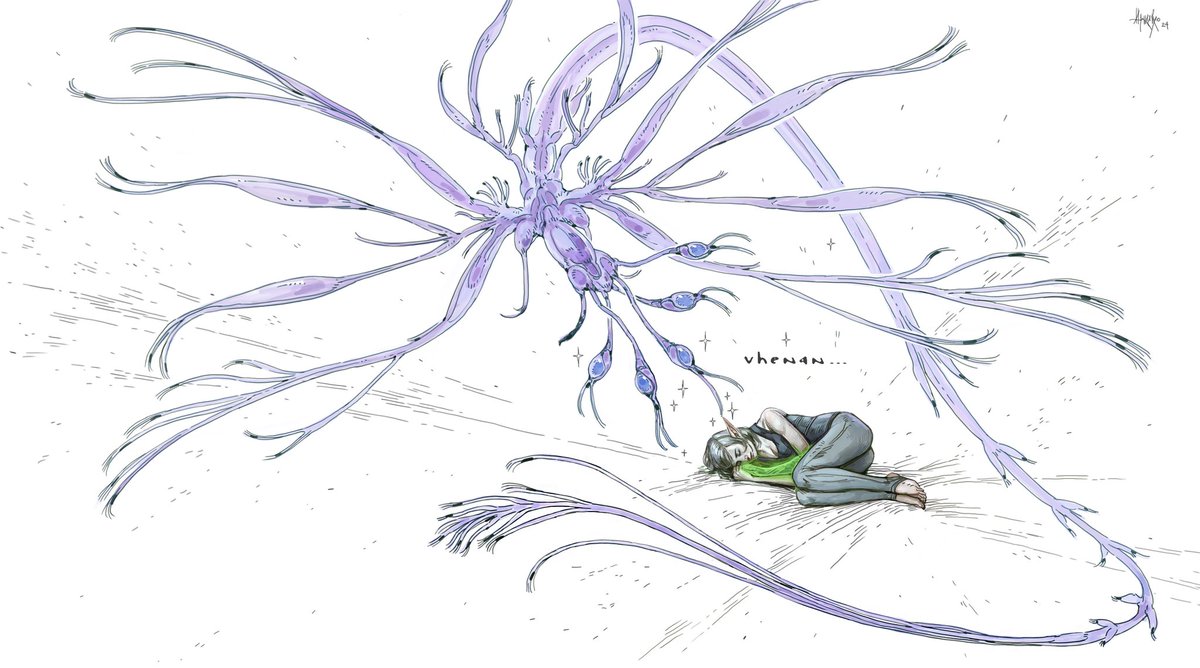 NaissRyo's tweet photo. #veilguardspoilers #Solavellan 
farewell, my shrimp-like god 👁🩸

and thank you to the entire solavellan community; with your posts, I was able to cry blood with pleasure. https://t.co/56SwzdQVkH