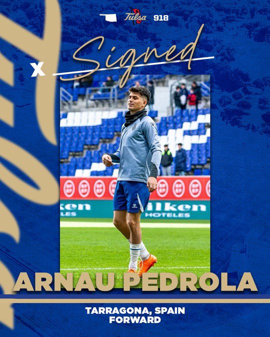 TulsaMSoccer's tweet image. Congrats to Arnau on officially signing to Tulsa! Welcome! 🌀
#ReignCane