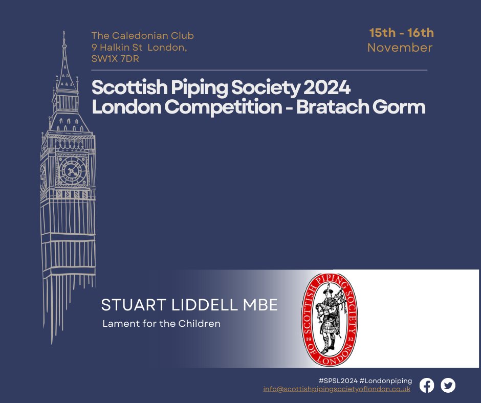 LondonPiping's tweet photo. Stuart Liddell MBE
Lament for the children
A piobaireachd written in the 17th century by Padraig Mor MacCrimmon after the deaths of 7 of the pipers 8 children, from smallpox. https://t.co/O4x3uBnKKk