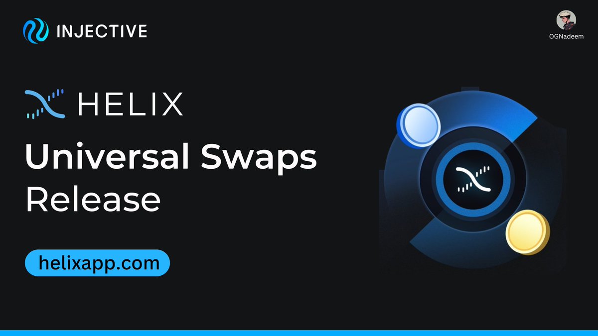 Helix's Latest Launch: Universal Swaps 🔁

<a href="/HelixApp_/">Account moved to @HelixMarkets</a> has introduced a new feature on the platform called "Universal Swaps."

This will enable users to swap across all tokens live on @Injective’s exchange module with zero slippage and low fees.