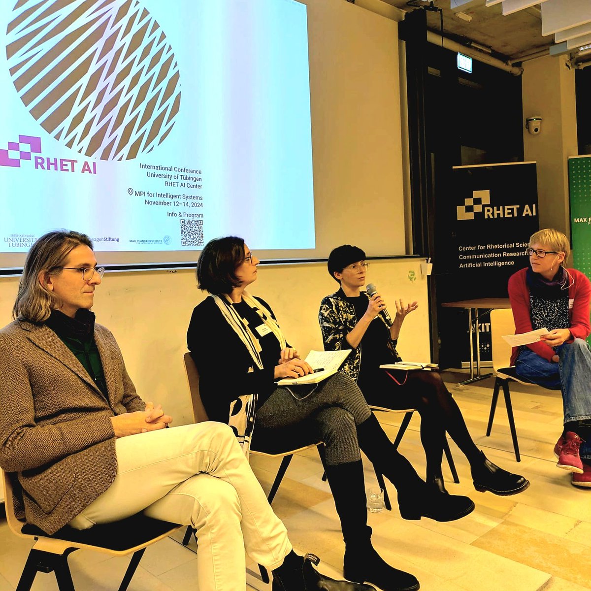 ai_rhet's tweet image. IT'S A WRAP!
Three days of conference with
1 Podium discussion with @evawolfangel , Moritz Hardt (@MPI_IS), @estherGreussing (TU Braunschweig) and @annetteless (@KITKarlsruhe )
3 Keynotes by Casey Mock (@HumaneTech_), @bschoelkopf (ELLIS Tübingen) and @mss7676 (Uni Zurich)