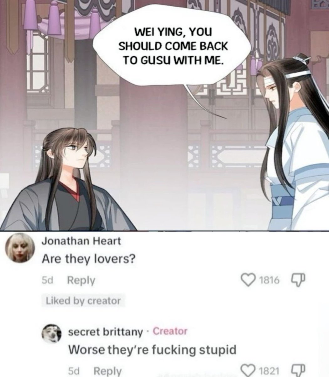 TmNacht's tweet photo. Pfft- 😂
#MDZS #WangXian https://t.co/4DGCV2JhOu