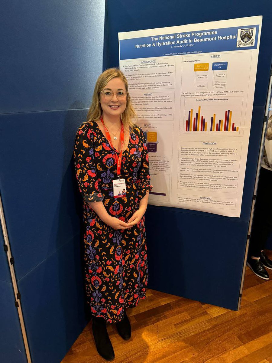 BeaumontDiet's tweet photo. Well done to Emma Kennedy, Clinical Specialist Dietitian in Stroke, who was part of the organising committee for today’s  very successful @Irishheart_ie Stroke Study Day for Healthcare Professionals  #ihfstrokestudyday2024  @Beaumont_Dublin @trust_indi https://t.co/LYz2BAL3Jl