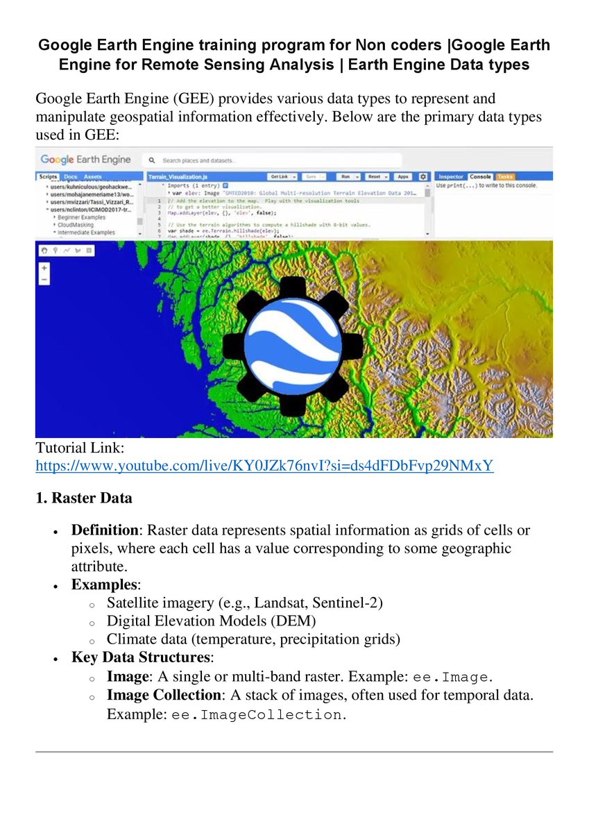 Google Earth Engine training program for Non-coders |Google Earth Engine for Remote Sensing Analysis | Earth Engine Data types
Tutorial Link:  youtube.com/live/KY0JZk76n…
Registration Info: studyhacksgeospatial.com/google-earth-e…

#googleearthengine #remotesensing