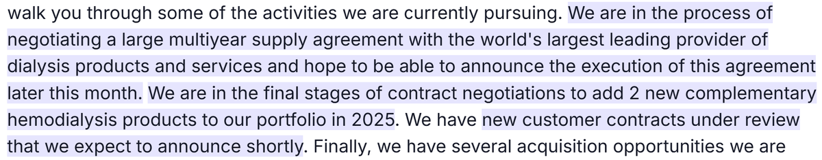 ForensicGains's tweet photo. 10/x Catalysts

There are multiple major catalysts throughout Nov and Dec:

Large contract announcement + 2 new complementary hemodialysis products + new customer contracts

I expect my target price to be hit by end of the year. https://t.co/dFmcJVPUal