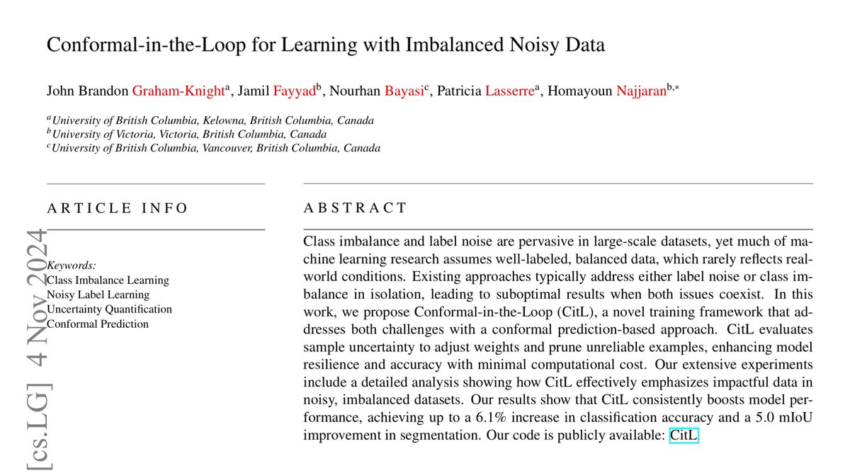 Forget traditional methods like SMOTE—Conformal Prediction offers significant improvements, even on challenging datasets with imbalanced data, label noise, or both. 🚀

#conformalprediction
#MachineLearning 
#DataScience 
#Innovation