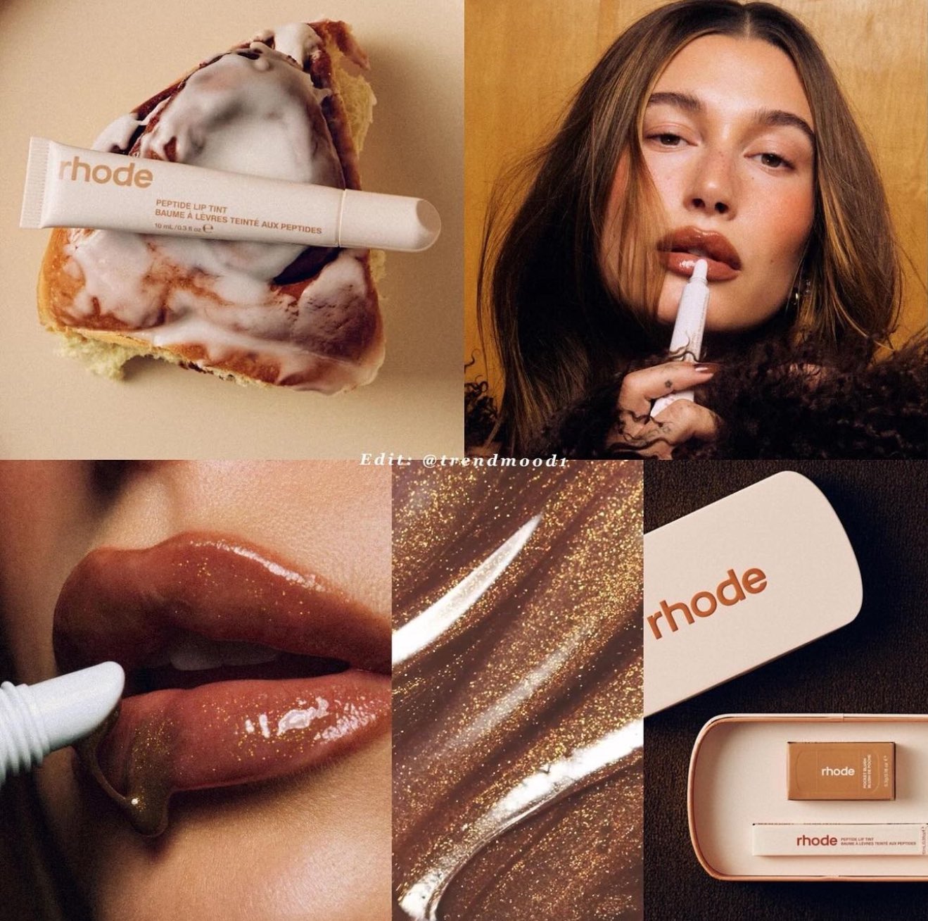 リップグロス rhode PEPTIDE LIP cinnamon roll ✨BRAND NEW Rhode Limited Edition Cinnamon Roll Peptide Lip Tint
