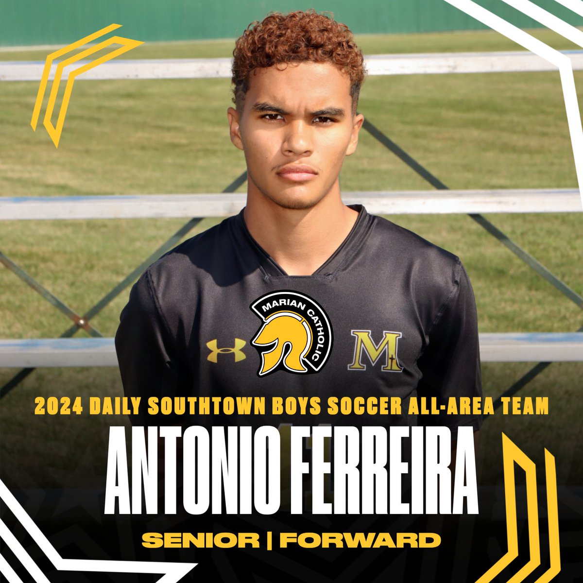 Congratulations to senior, forward, Antonio Ferreira, for making the 2024 Daily Southtown Boys Soccer All-Area Team! 

#CelebrateMarian