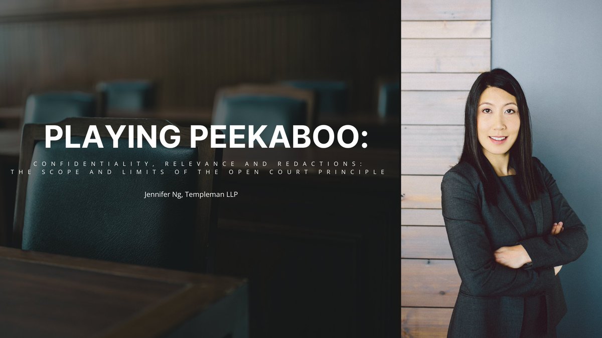 Jennifer Ng is a speaker today at the CCLA Civil Litigation Conference to present her paper, “Playing Peekaboo: Confidentiality, Relevance and Redactions”, which explores the scope and limitations of the “Open Court Principle”.