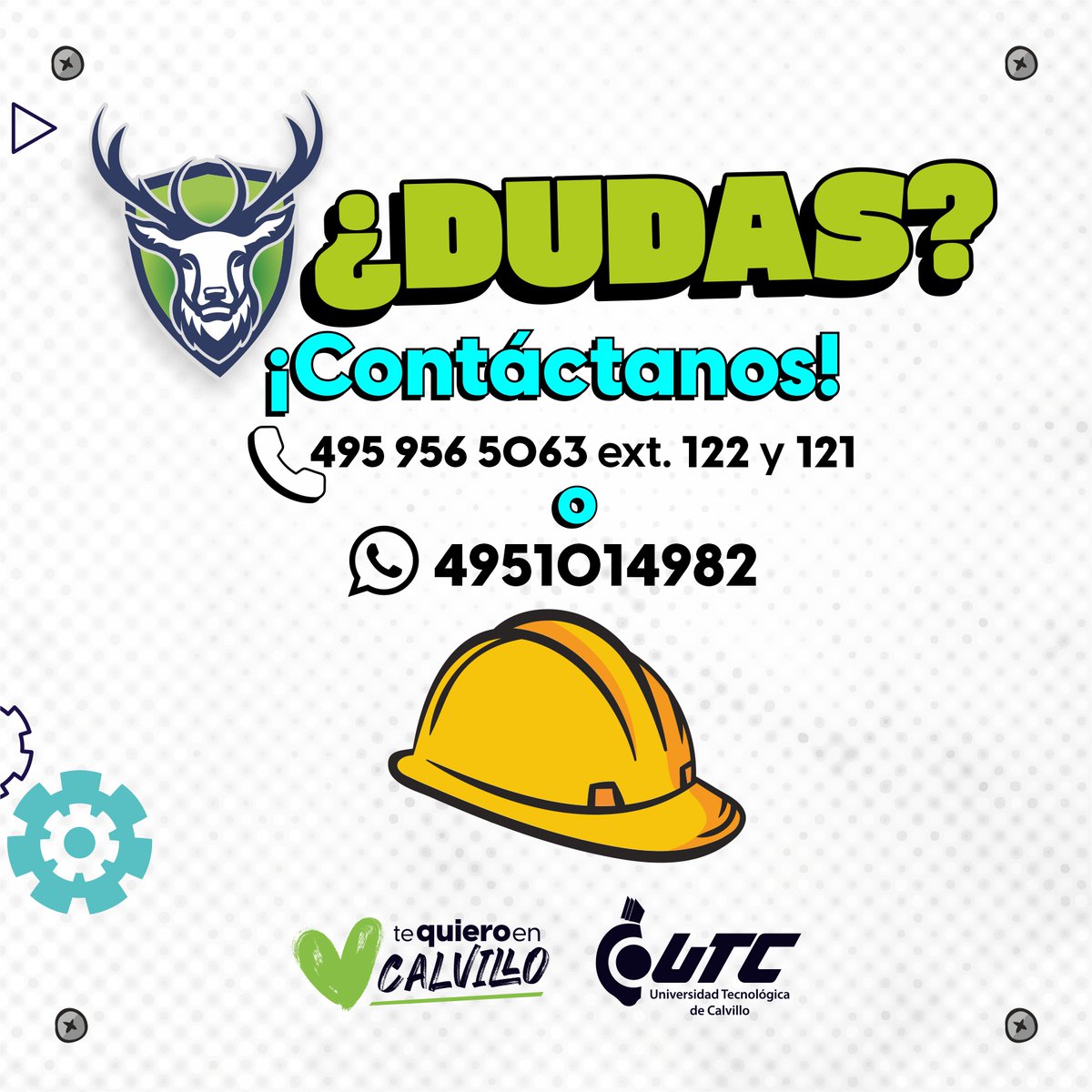 ¡SUBE DE NIVEL! 📈🧑🏻‍🔧

¡Porque te quiero preparado! Ya puedes continuar con tu Ingeniería en #MantenimientoIndustrial. Ingresa con nosotros en #Enero2025 ¿Dudas? 📲4951014982

#TeQuieroEnCalvillo💚
#UTCalvillo