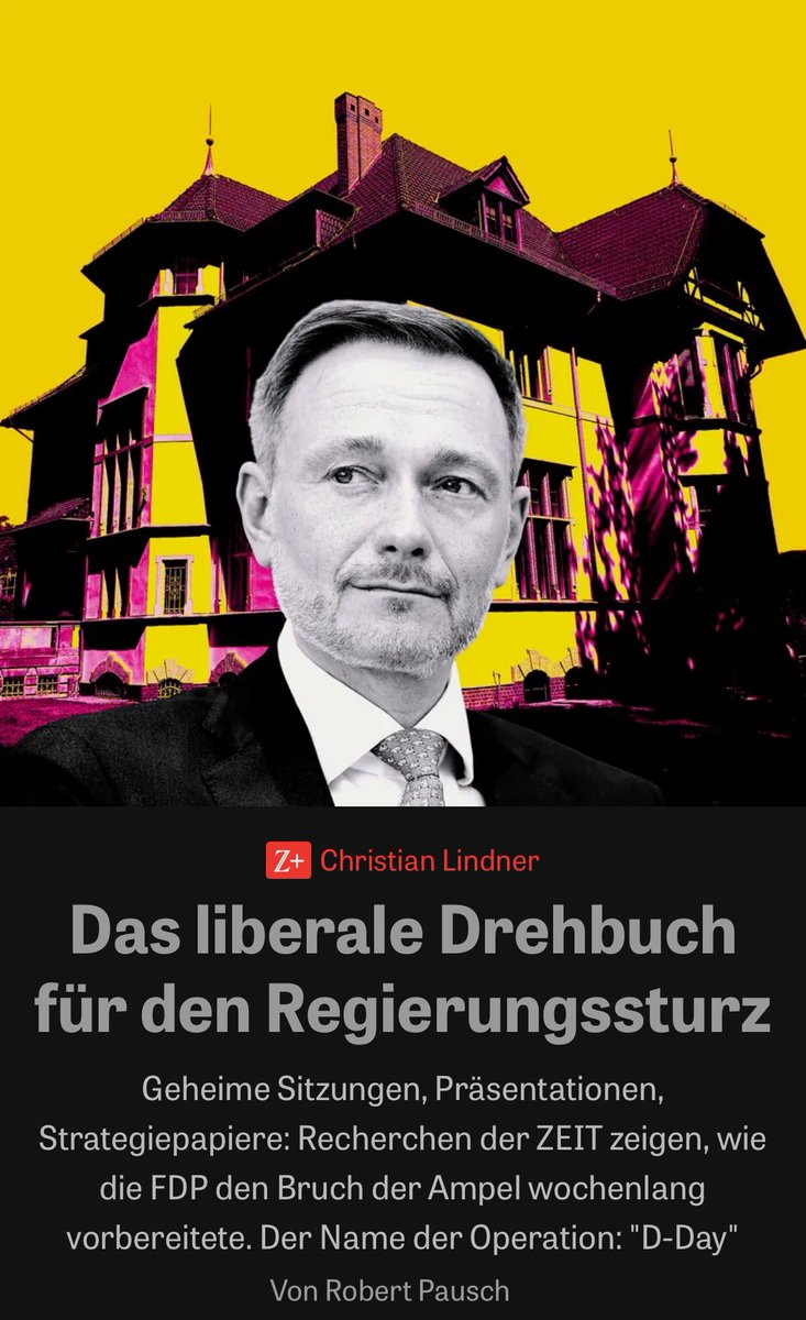 Robert Pausch (@bertpsch) on Twitter photo Operation "D-Day": Recherchen der ZEIT zeigen, wie die FDP den Bruch der Ampel-Regierung wochenlang vorbereitete.
Jetzt <a href="/zeitonline/">ZEIT ONLINE</a>
zeit.de/politik/deutsc…
/1 Operation "D-Day": Recherchen der ZEIT zeigen, wie die FDP den Bruch der Ampel-Regierung wochenlang vorbereitete.
Jetzt <a href="/zeitonline/">ZEIT ONLINE</a>
zeit.de/politik/deutsc…
/1